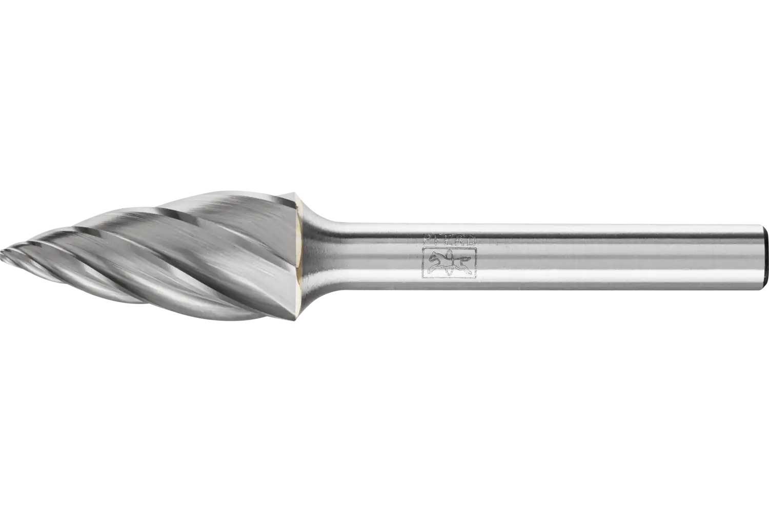 Picture of Pferd Carbide Bur SG-6 Pointed Tree Shape ALU Cut 5/8" x 1" x 1/4" Shank